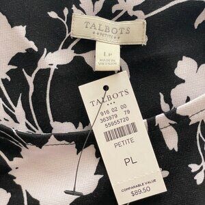 Talbots NWT Black and White Midi Sleeveless Shift Dress